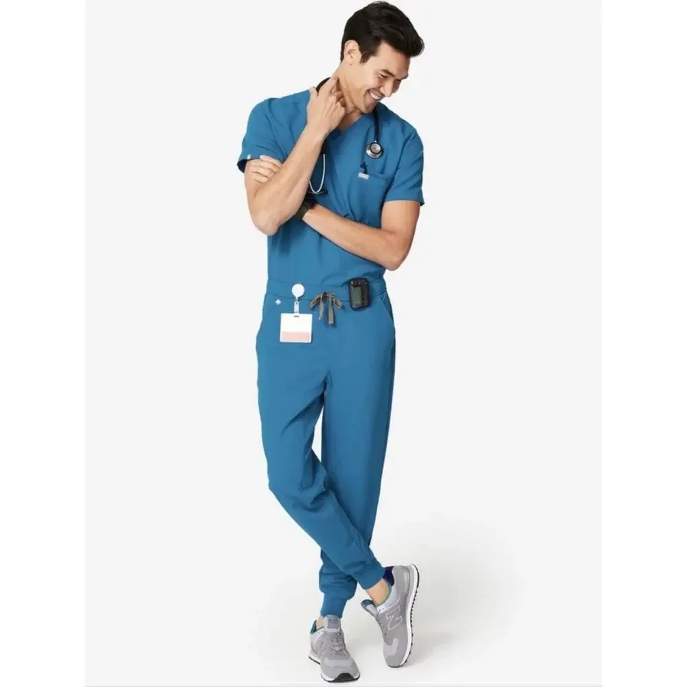 Figs Tansen 2.0 Jogger pants in ABU Alps Blue BEW MENS MEDIUM SHORT
